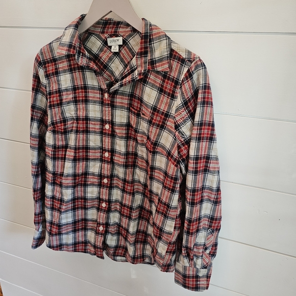 J Crew Classic Fit Flannel Shirt in Snowy Stewart Tartan Plaid sz M - Picture 3 of 7